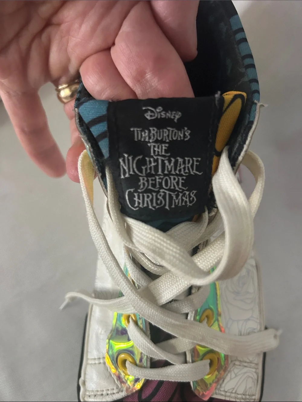 Ground Up Disney's Jack & Sally Women's Hi-Top Sneakers Size 7